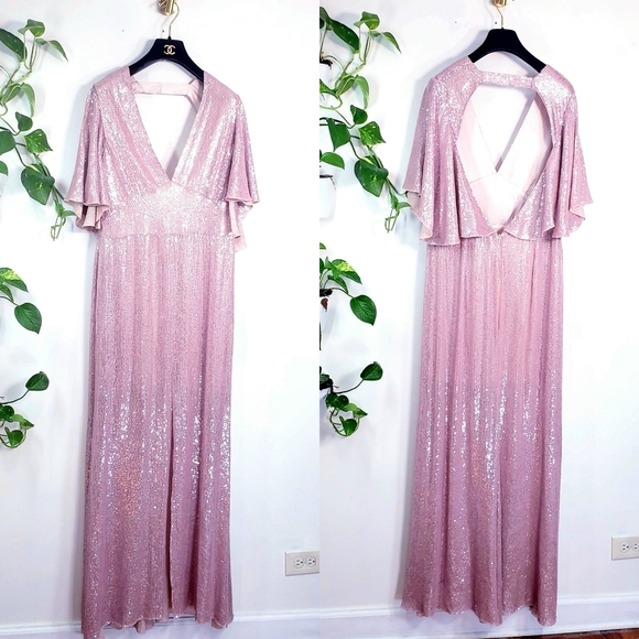 $2,574 NWT Temperley LONDON Pink Sparkle Gown 8 M - Picture 6 of 14